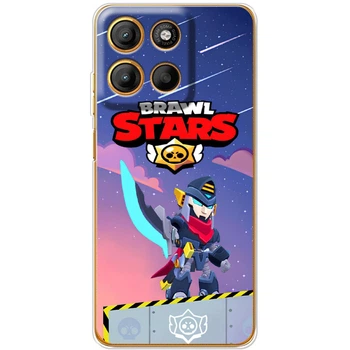 Силиконовый Чехол с Картинкой для Motorola G15 Power Принт (Бравл Старс Мортис, Brawl Stars Mortis) (66046-ysm019)