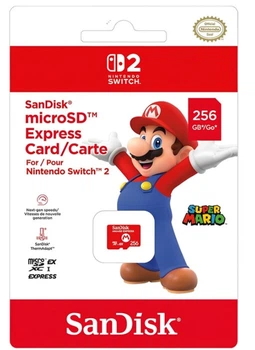 Карта пам'яті Nintendo Switch 2 microSD Express Super Mario (Sandisk, 256 Gb)