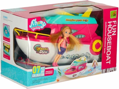 Składana jacht dla lalek Pin Ming Toys z motorówką i deską do surfingu (5903039767737)