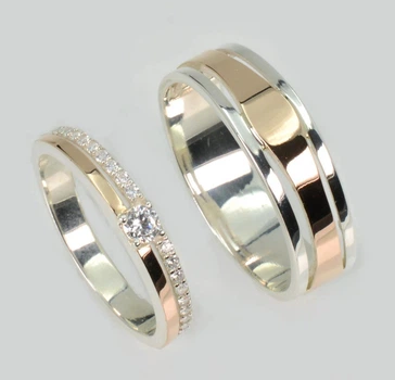 Пара обручальных колец Silver Style Обр63Обр56