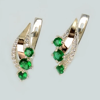 сережки з срібла з золотом Silver Style 080с