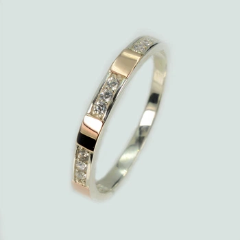Серебряное кольцо с золотым кольцом Silver Style 289к