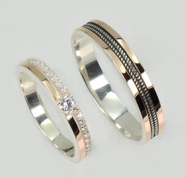 Пара обручальных колец Silver Style Обр54Обр63
