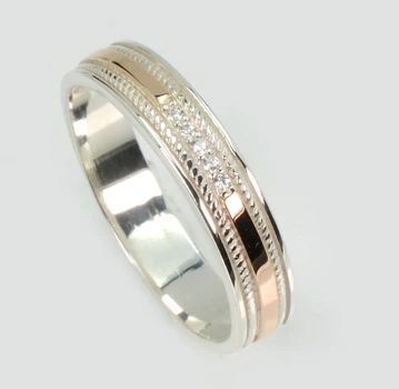 Обручальное кольцо серебряное с золотыми пластинами Silver Style Обр51