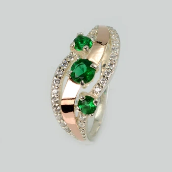 Кольцо из серебра с золотом Silver Style 080к