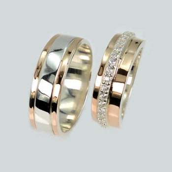 Пара обручальных колец Silver Style обр6040к