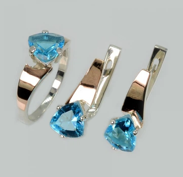 Серебряный комплект с золотыми пластинами Silver Style 8