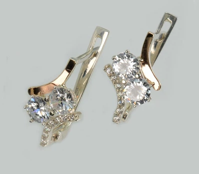 Серебряные серьги с фианитами Silver Style 257с