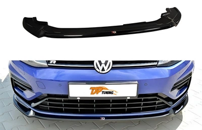 Губа під передній бампер для Volkswagen Golf 7/E-Golf 2017-2019, чорний глянець
