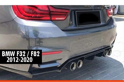 Диффузор заднего бампера для BMW 4 F32 2012-2020 M4 Vorstainer, черный глянец