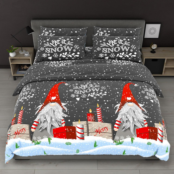 Комплект постільної білизни Sweet-Dream Гномики сірі 200 х 215 см євро сірий