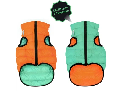 Курточка для тварин Airy Vest Lumi двостороння L 55 м'ятно-помаранчева (2293)