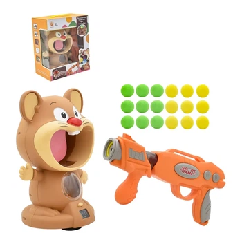 Інтерактивна гра повітряний тир Hamster With Gunner Пістолет з кульками і мішень Хом'як з дисплеєм рахунку