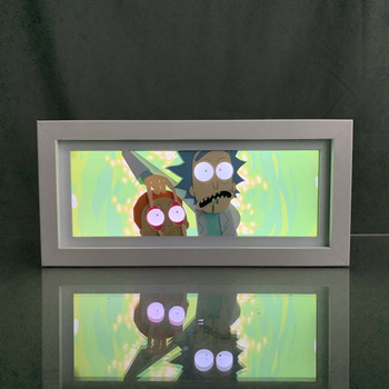 Многослойный Ночник лампа светильник аниме Rick and Morty Рик и Морти
