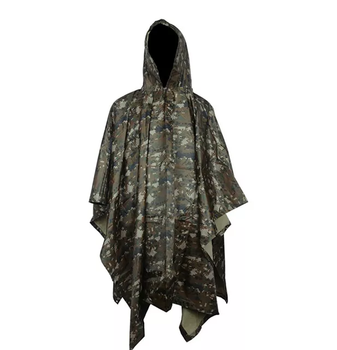 Дощовик камуфльований накидка плащ намету Піксель 142 cm * 200 cm One Size