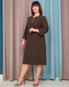 Плаття Alenka Plus 145850-3, 58, темний шоколад