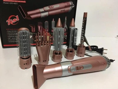 Универсальный фен-стайлер для волос Gemei GM-4831 с 6 насадками для укладки объема и сушки