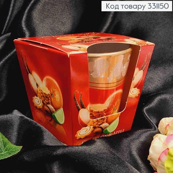 Аромасвечка стакан ''CINNAMON & APPLE'', Christmas Time, 115г/30год., BARTEK CANDLES, Poland