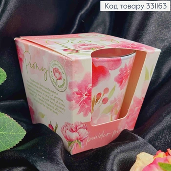 Аромасвечка стакан ''Powder pink. PEONY", 115г/ 30час.,BARTEK, Poland