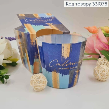 Аромасвеча в стакане 115г с запахом цветов и ванили 30ч горения, аромасвечка Calmness