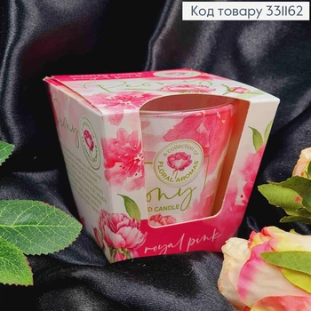 Аромасвечка стакан 'Royal pink. PEONY", 115г/ 30час.,BARTEK, Poland