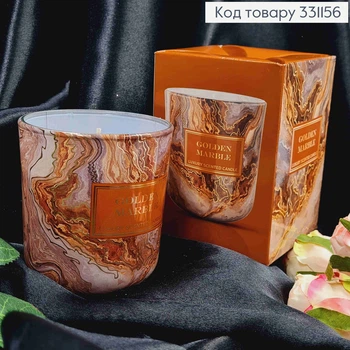 Аромасвеча стакан ''COLDEN MARBLE", luxury candle, 150г/30час.,BARTEK, Poland