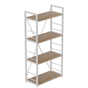 Этажерка 4/60 Ferrum-decor Серии Конект 120x60x28 белый ДСП Дуб Сан-Марино 16мм (FRD-104243)