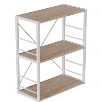 Этажерка 3/60 Ferrum-decor Серии Конект 73x60x28 белый ДСП Дуб Сан-Марино 16мм (FRD-104261)