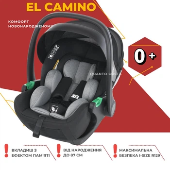 Дитяче автокрісло автолюлька EL CAMINO ME 1110 i-FIX 0-13 кг Royal Dark Gray