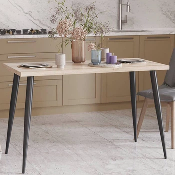 Стол кухонный Марсель 30 Ferrum-decor 75x120x60 Черный металл ДСП Дуб Сан-Марино 32 мм (FRD-106740)