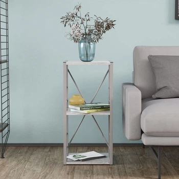 Этажерка 3/34 Ferrum-decor Серии Конект 73x34x28 серый ДСП Бетон 16мм (FRD-105545)