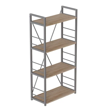 Этажерка 4/60 Ferrum-decor Серии Конект 120x60x28 серый ДСП Дуб Сан-Марино 16мм (FRD-104249)
