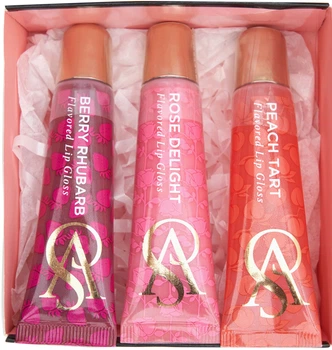 Подарочный набор блесков для губ Victoria's Secret Flavored Lip Gloss Peach Tart 13 г + Berry Rhubarb 13 г + Rose Delight 13 г (1159847991)
