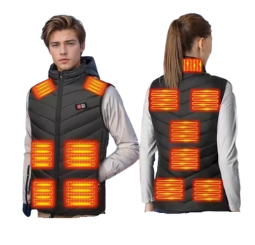 Мужской жилет с подогревом HeatFashion Electric Heating Vest 13 зон Черный 3XL (Kali 71888513)