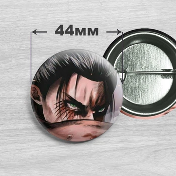 Значок Эрен Йегер из аниме Атака титанов / Attack on Titan. №2 44мм
