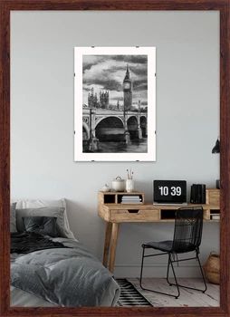 Фоторамка пластиковая 30х42 багет: AM1513-B186 Темное дерево (с глянцевым стеклом 1-1.5мм, двп) EmojiFrame