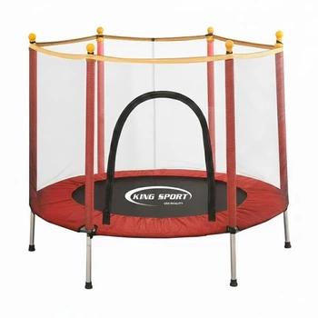 Батут дитячий King Sport 140см с защитной сеткой + 6 опорных ножек Red