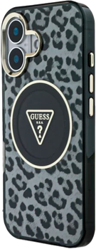 Панель Guess HC IML Leopard Triangle Cord Strap MagSafe для Apple iPhone 16 Black (3666339432461)