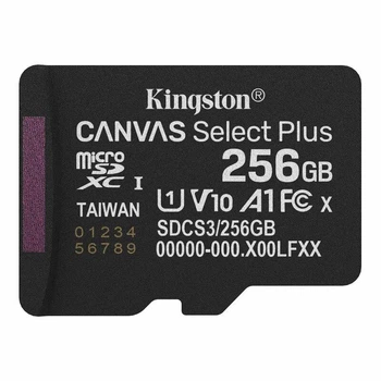 Карта пам'яті microSDXC (UHS-1) Kingston Canvas Select Plus Gen3 256Gb class 10 А1 (R-150MB/s)