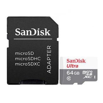 Карта пам'яті microSDXC (UHS-1) SanDisk Ultra 64Gb class 10 A1 (100Mb/s) (adapter SD) ( 16439 )