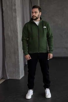 Зимовий чоловічий костюм THE NORTH FACE хакі, зіп худі штани, розмір L
