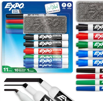 Набор маркеров с ластиком для досок сухого стирания EXPO Low Odor Dry Erase Markers