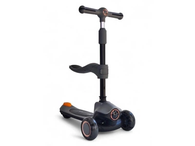 Детский самокат с сидением Scooter Cosmo 2-в-1 с подсветкой, музыкой , черный