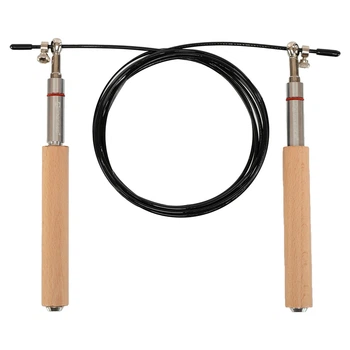 Скакалка скоростная с подшипником и деревянными ручками Proesce Jump Rope 4874 длина 3м