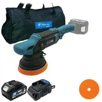 Аккумуляторная эксцентриковая полировальная машина PROFI-TEC PPM-1520CDA + АКБ 4.0 Aч + зарядное устройство
