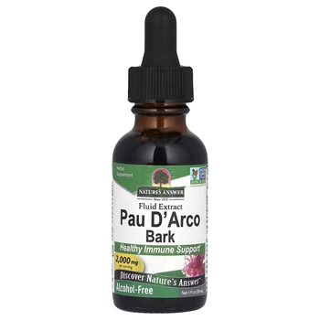 Кора По Д'рко, без спирту, 2000 мг Pau D'Arco Bark, Alcohol-Free, Nature's Answer, 30 мл