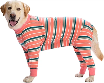Пижама/попона для собак MIAODODO D15 Pink Stripes, S