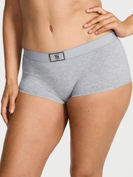 Женские трусики Victoria’s Secret (42112955166970) Logo Cotton Shine Patch Boyshort XS серые