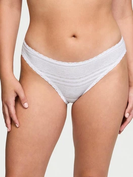 Женские трусики Victoria’s Secret (42112955167062) Lace-Waist Bikini L белые
