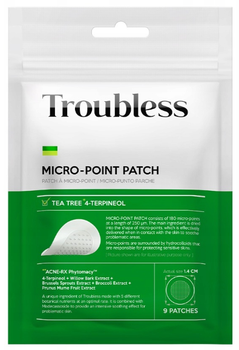 Plasterki do twarzy Troubless z mikroigiełkami na trądzik 9 szt (8809573486004)